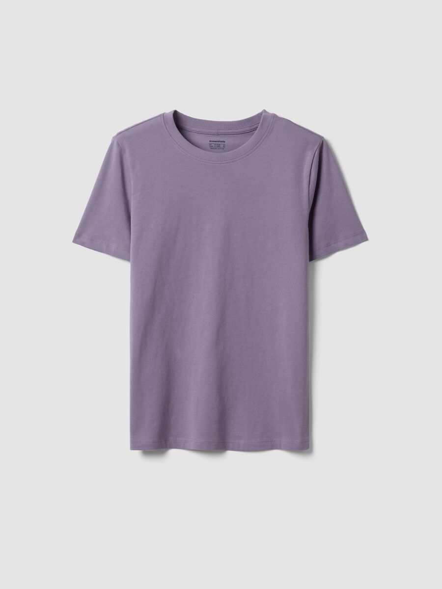 T-shirt viola in puro cotone organico a girocollo regular fit_4