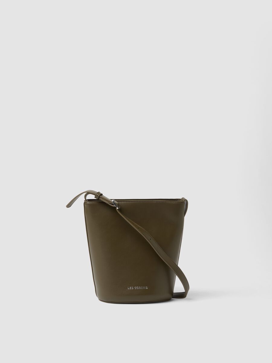 Borsa a secchiello verde con tracolla regolabile_0