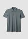 Grey pure cotton slim-fit short-sleeve polo_0