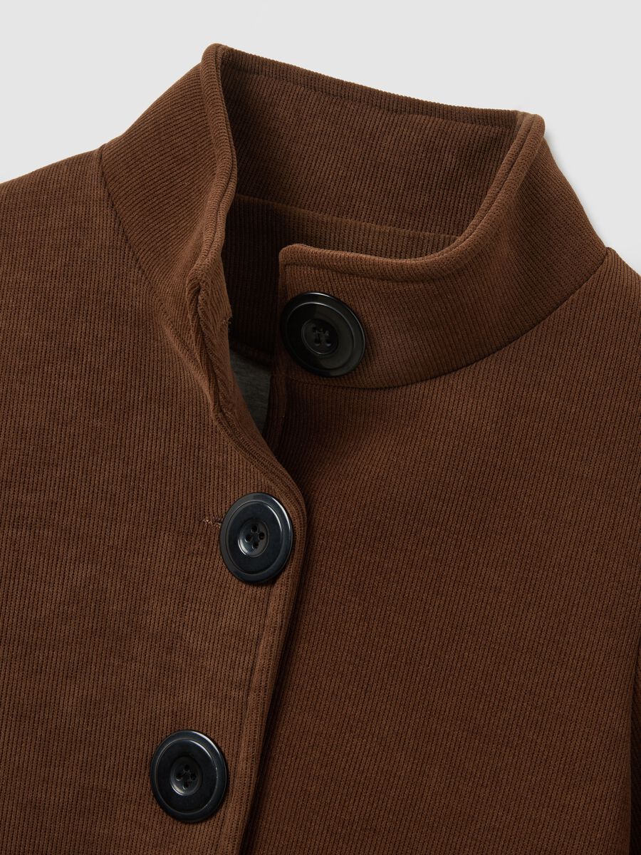 Regular fit brown coat with buttons_5