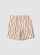 Multicolour striped cotton and linen blend shorts for toddlers with regular fit_1