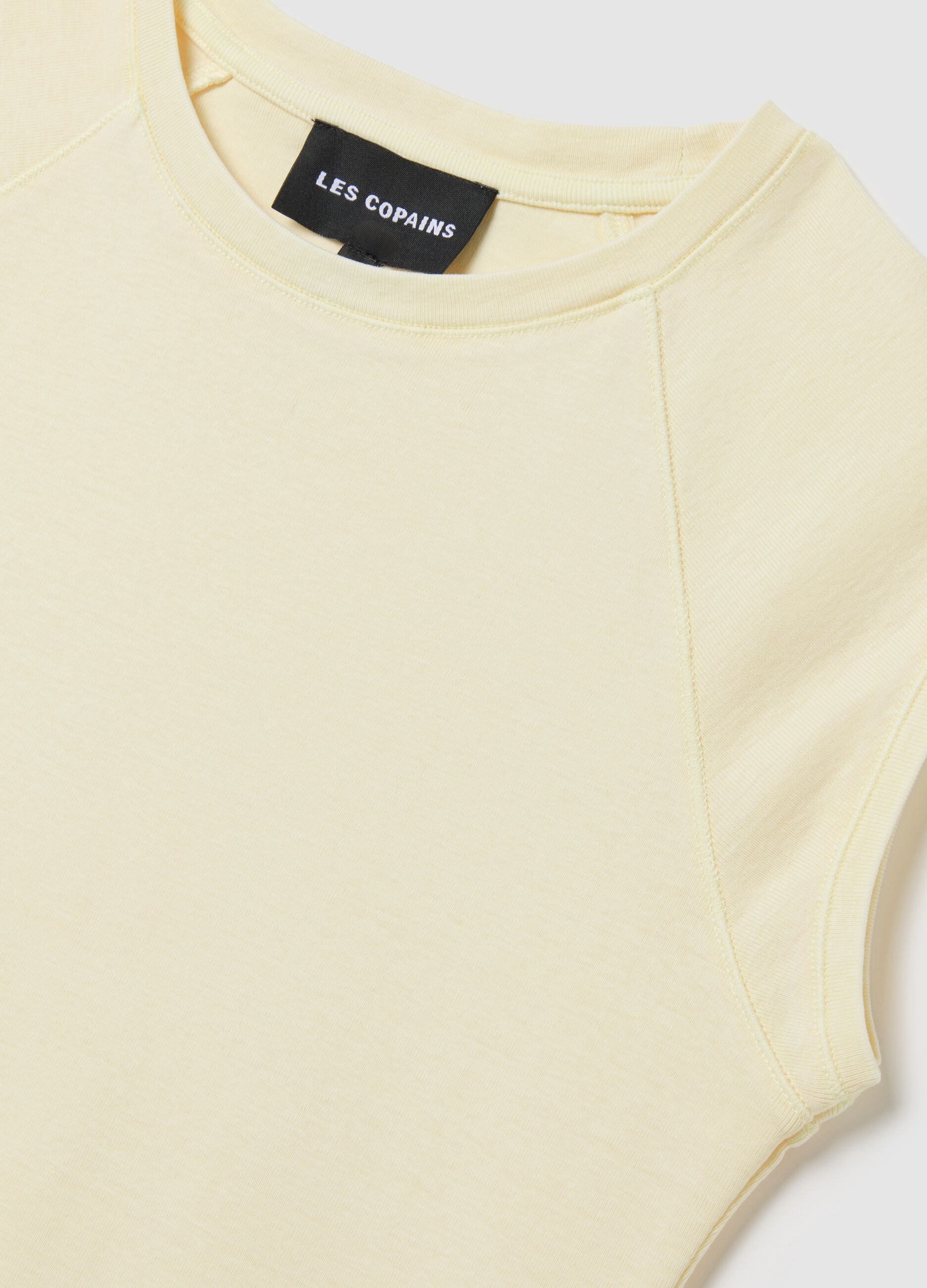 Women's yellow fitted pure cotton vest