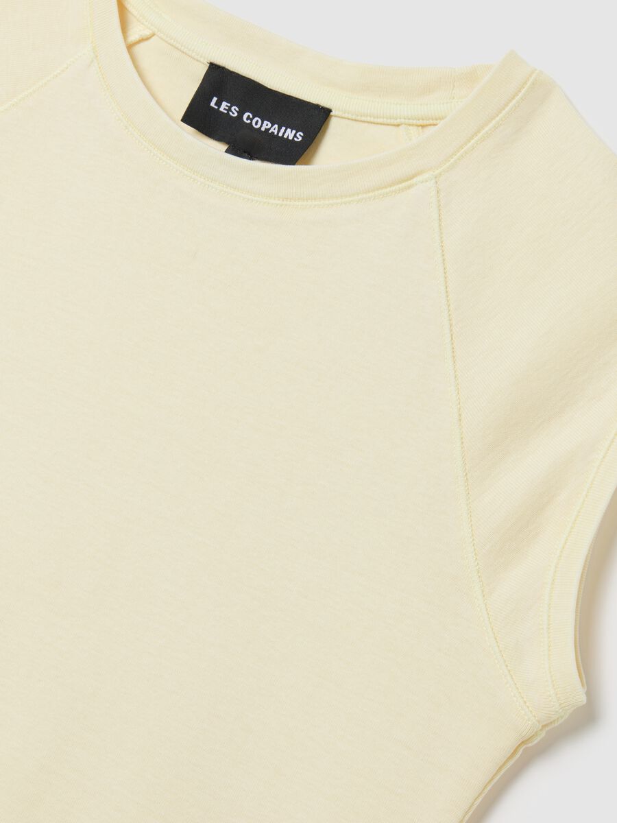 Women's yellow fitted pure cotton vest_5