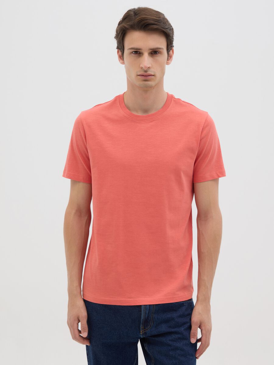 Men's orange pure cotton t-shirt regular fit_0