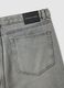 Grey denim cotton blend carrot fit jeans_5
