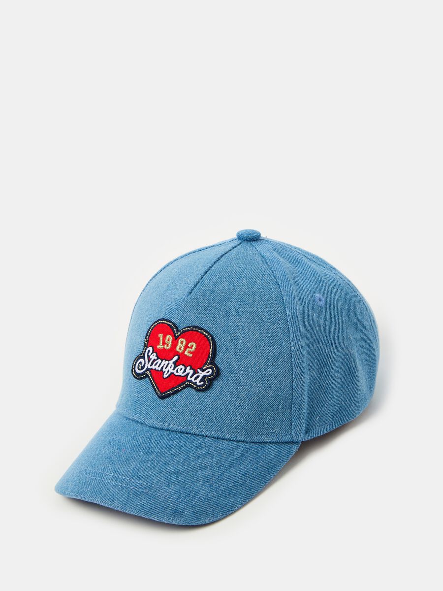 Denim baseball cap with patch_2