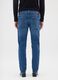 Blue denim stretch cotton slim fit jeans_1