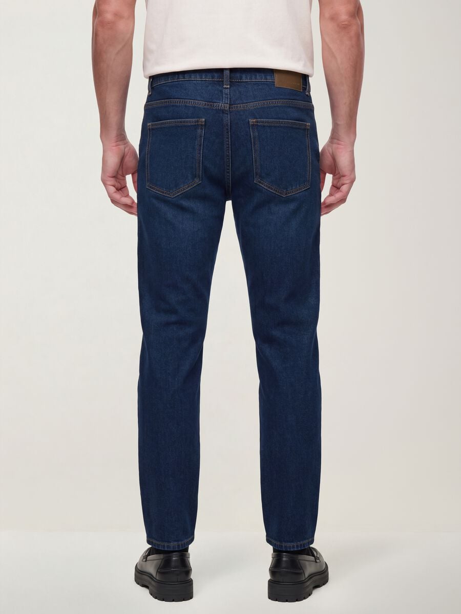 Dark blue slim-fit jeans in a cotton-viscose blend_2