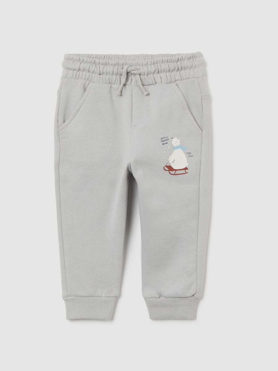Pantaloni da bimbo in puro cotone grigi regular fit_0