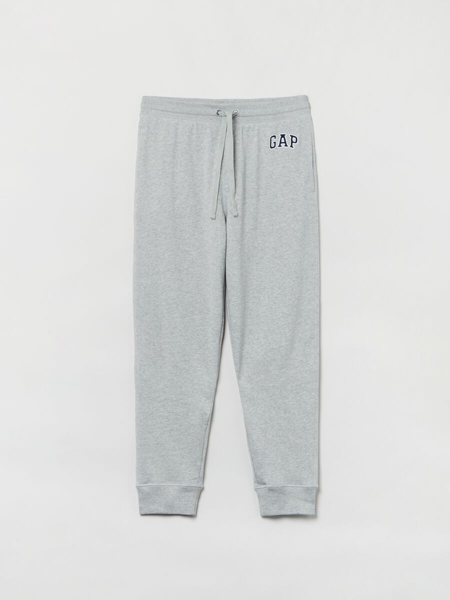 Fleece joggers with logo embroidery_0