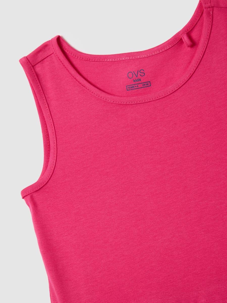 Girls' pink pure cotton dress regular fit_2