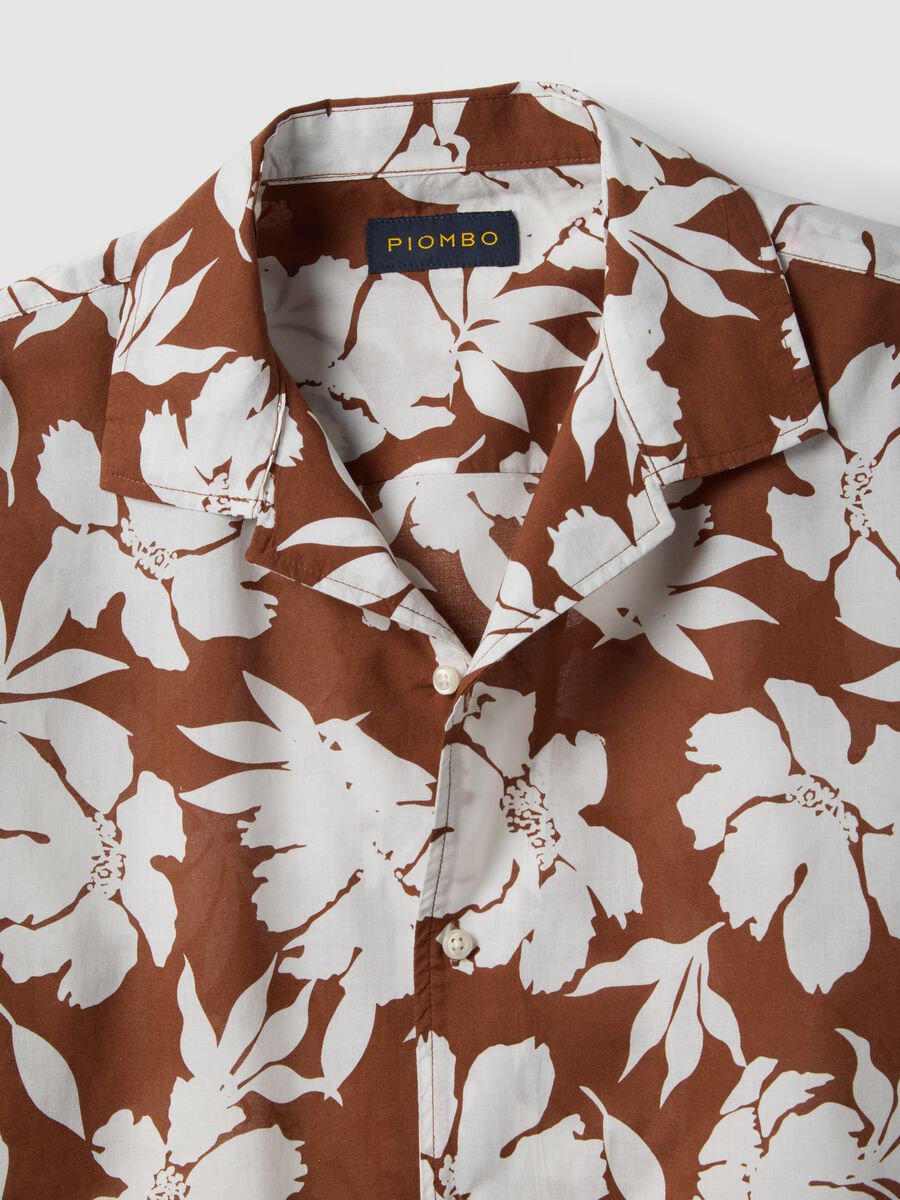 Camicia in puro cotone multicolor regular fit con motivo floreale_5