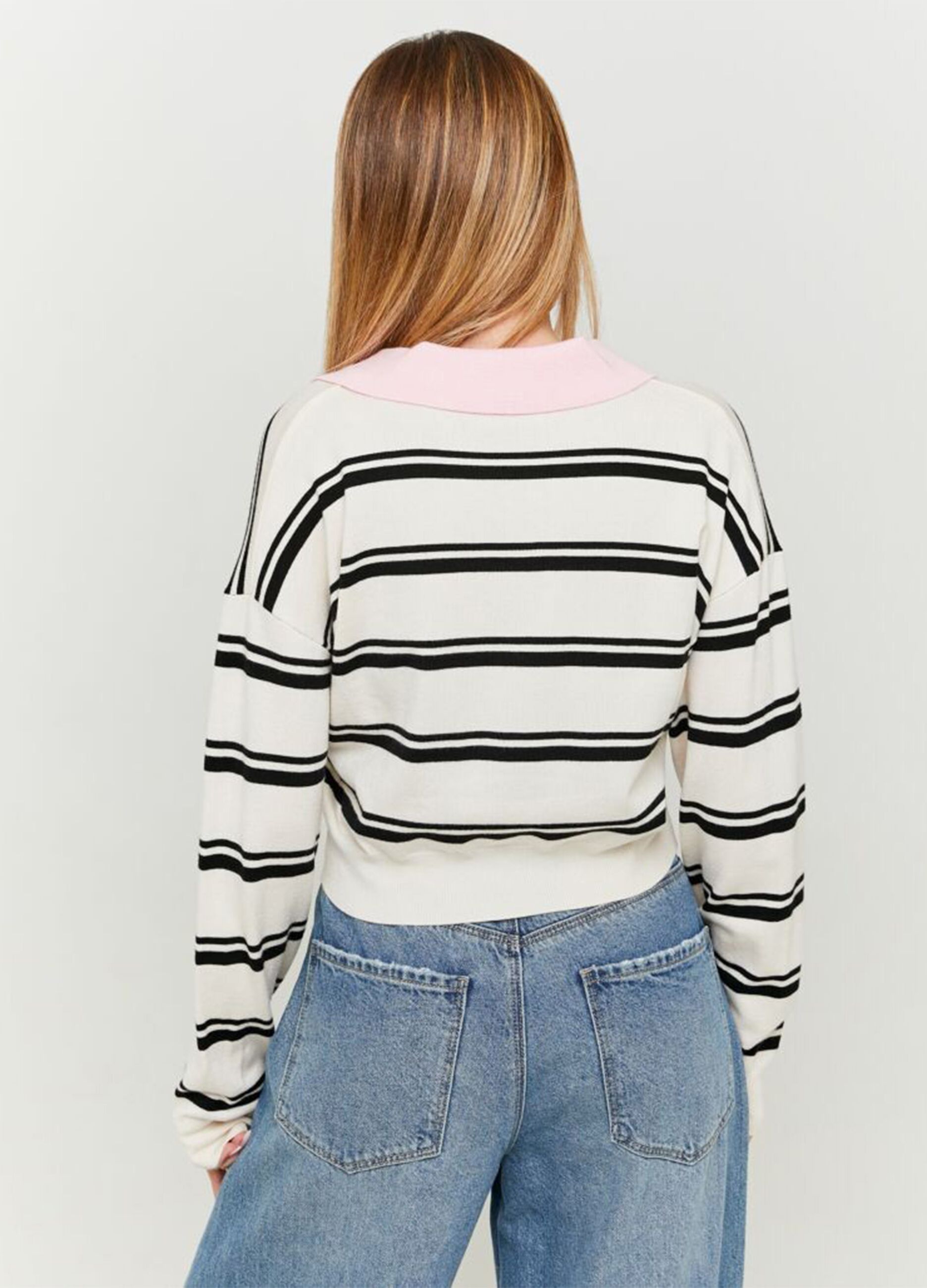 Maglione da donna in misto bianco e nero