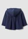 Blue organic cotton hooded sweatshirt for baby girl_1