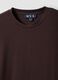 Brown crew-neck T-shirt in stretch cotton-modal blend, regular fit_6