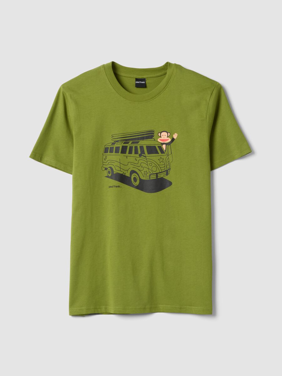 T-shirt verde con stampa Paul Frank in puro cotone regular fit_4