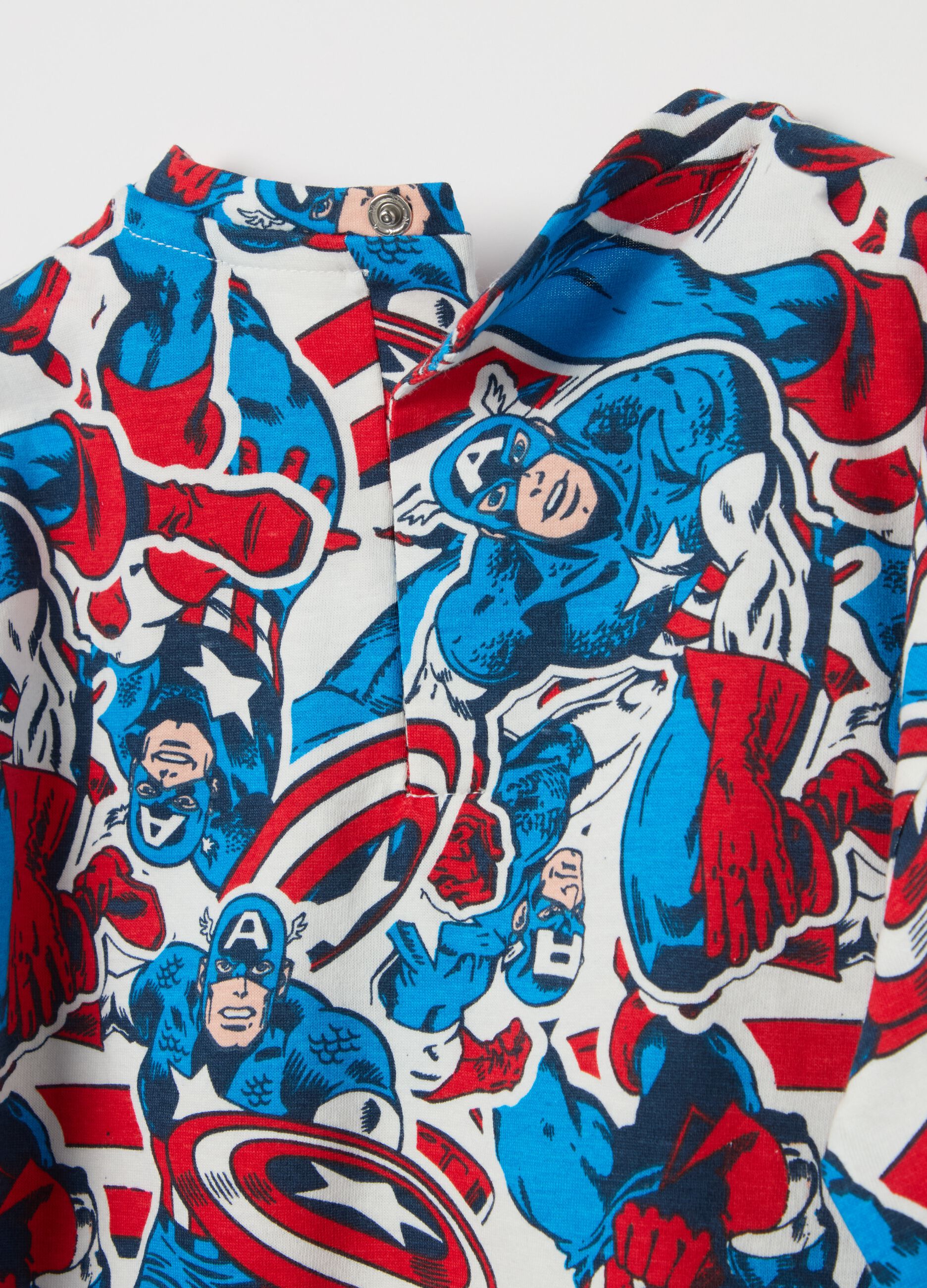 Jogging set in cotone con stampa Captain America 