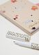 Beige notebook and pen set with animal print_2