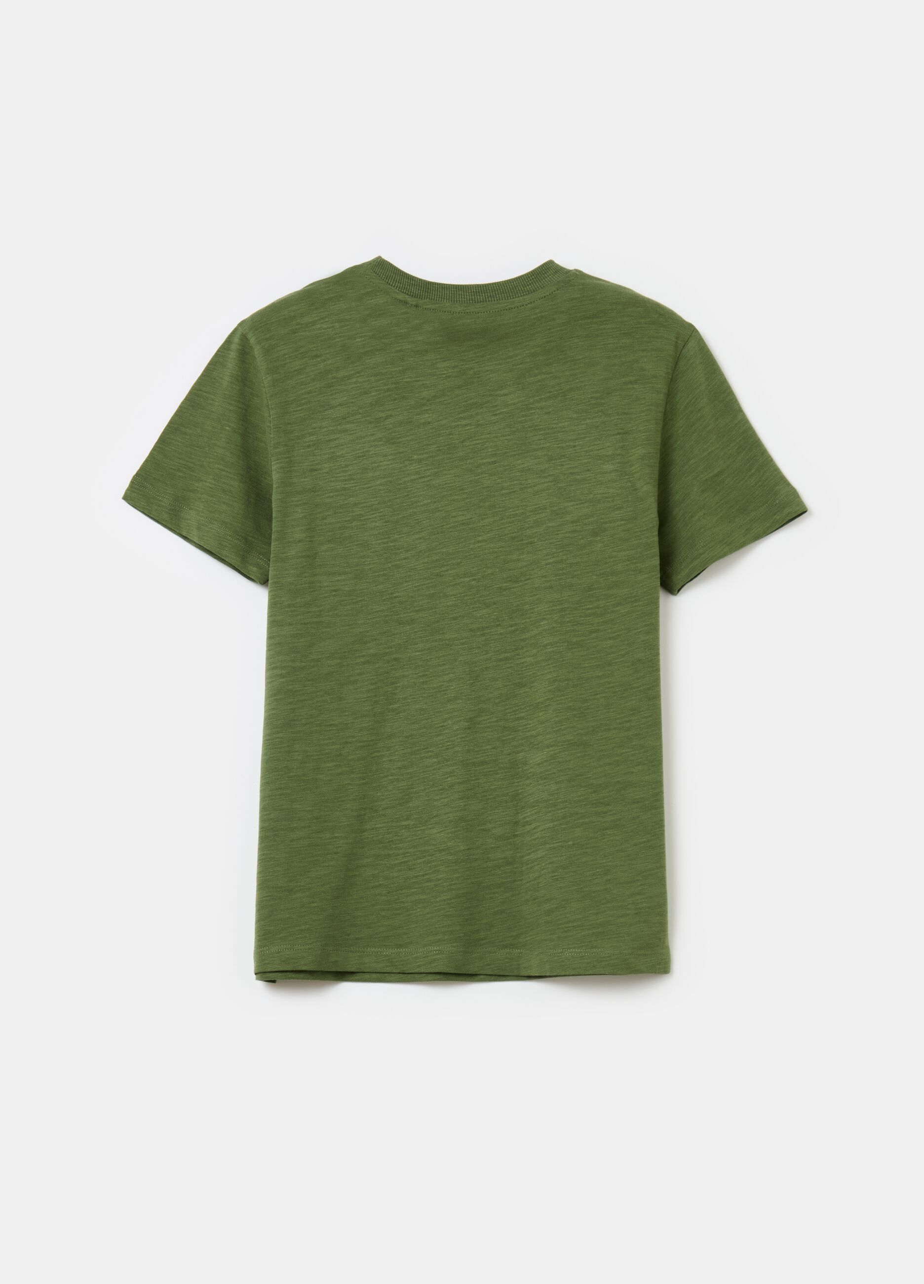 T-shirt in cotone slub con taschino