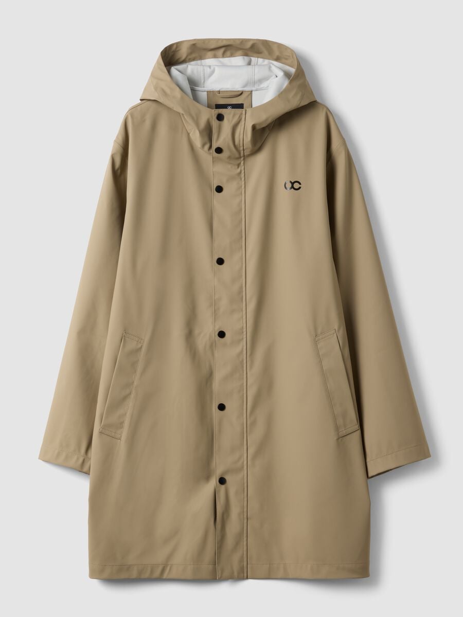 Impermeabile beige regular fit con zip_4