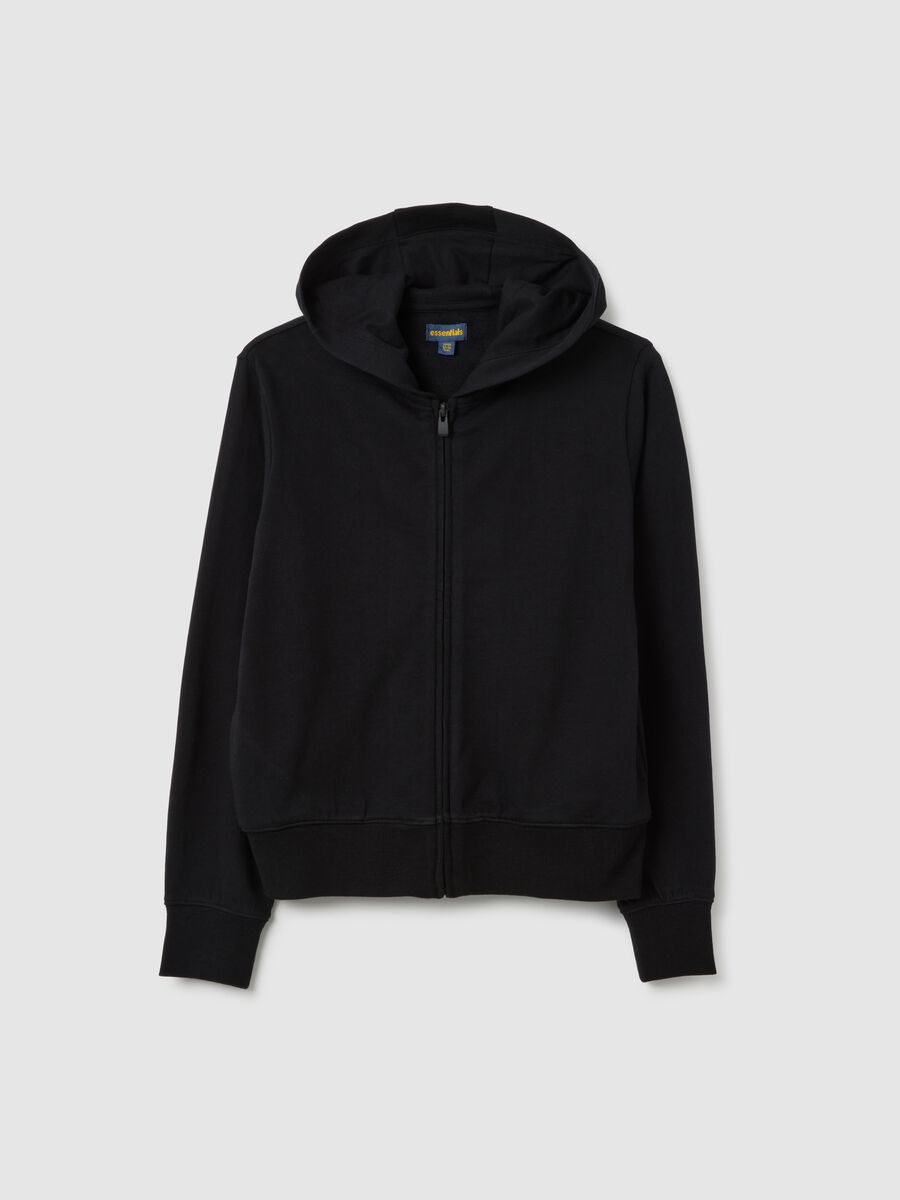 Felpa da ragazze in puro cotone nera regular fit_3