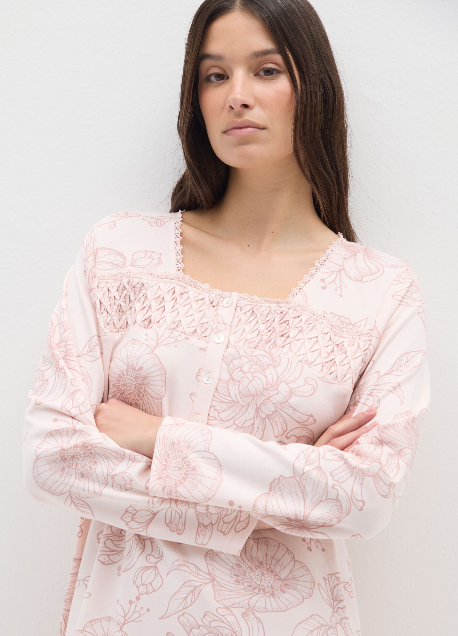 Pink pure cotton nightgowns