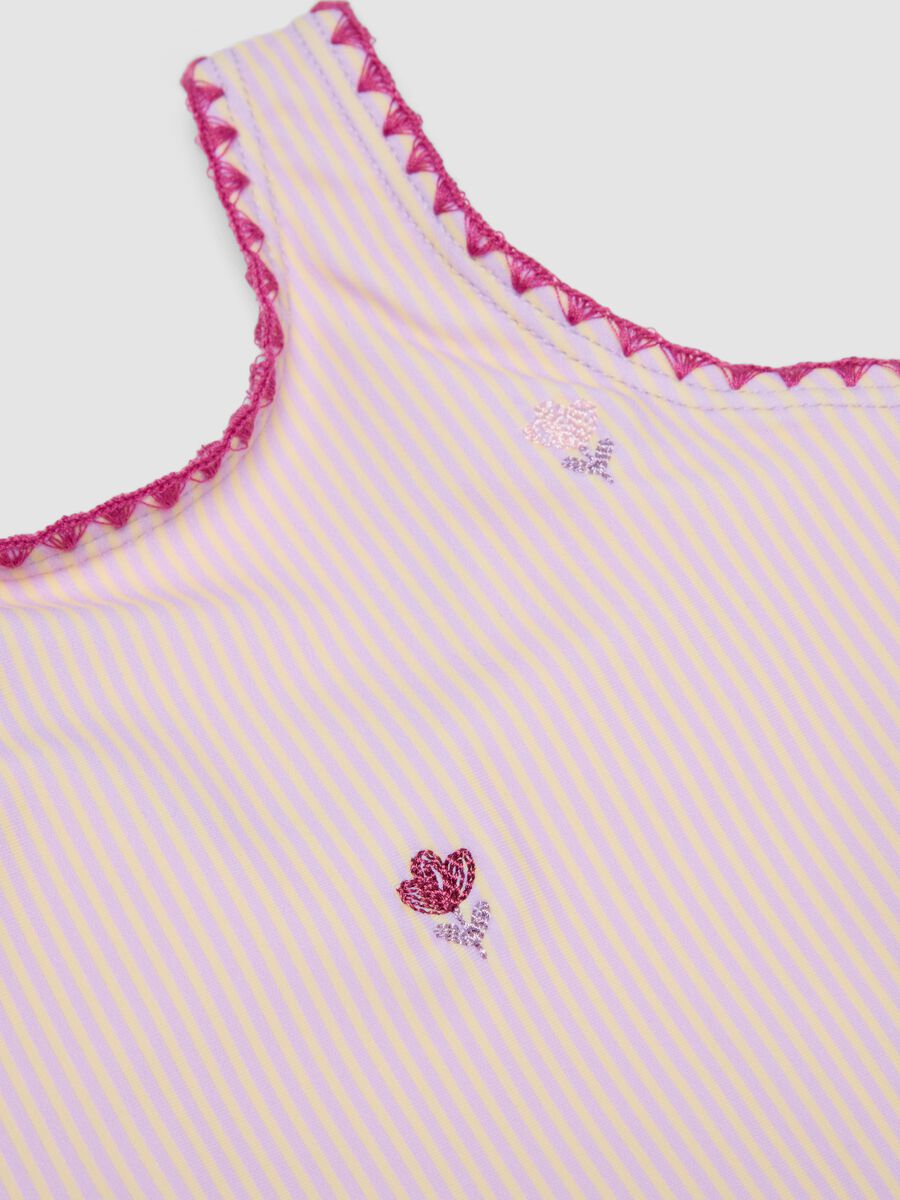 Pink striped stretch one-piece swimsuit_3