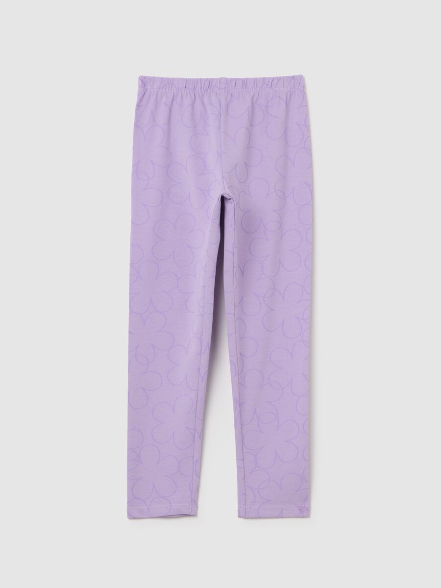 Printed stretch cotton leggings_0