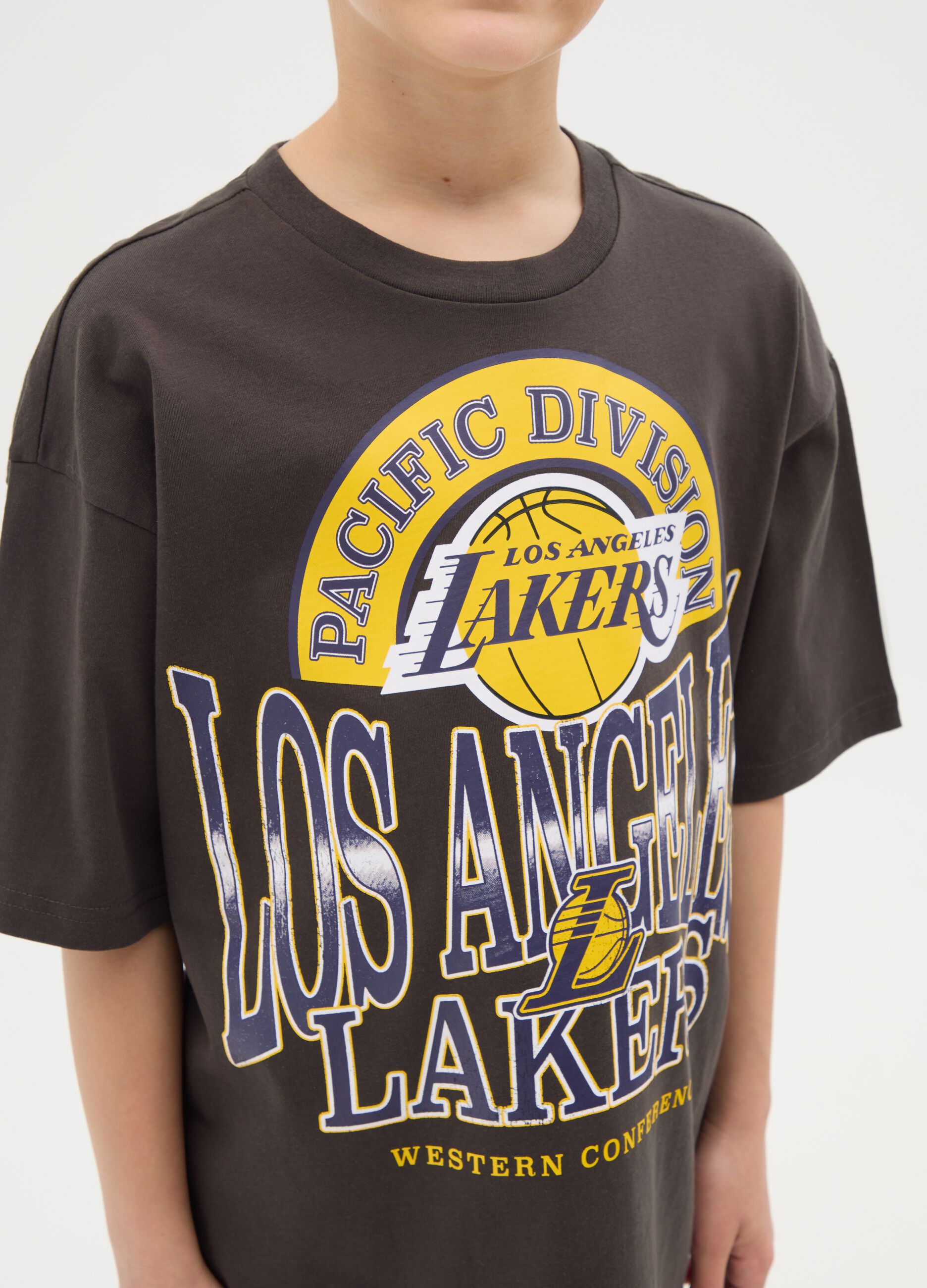 T-shirt in cotone con stampa NBA Los Angeles Lakers