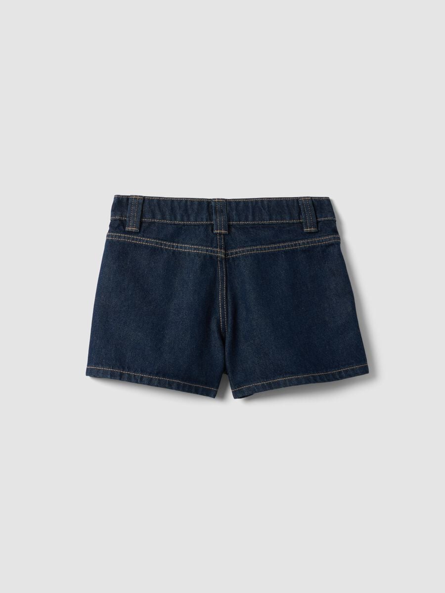Blue denim shorts in pure cotton_4