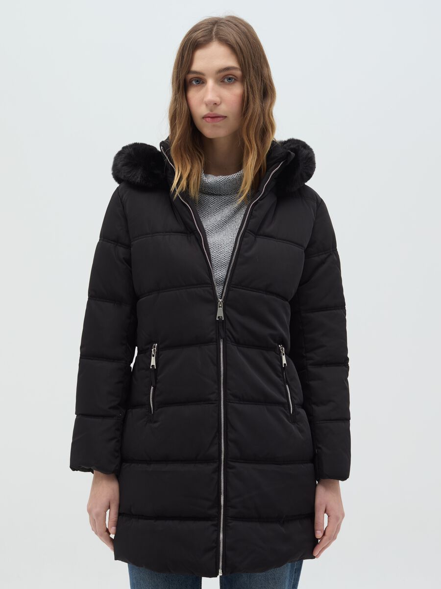 Parka imbottito full-zip con cappuccio_0