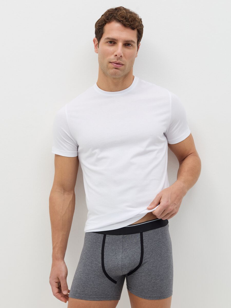 Three-pair pack midi boxer shorts in stretch cotton_0