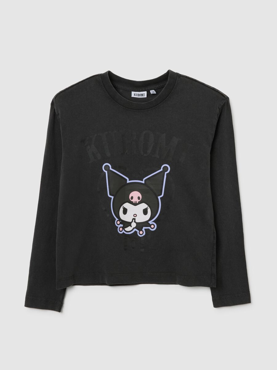 Girls' pure cotton black regular fit top_0