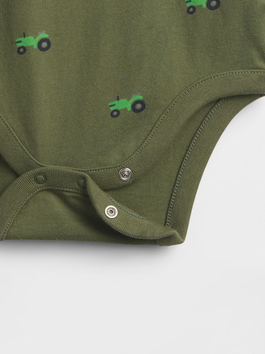 Green cotton bodysuit for newborn_3