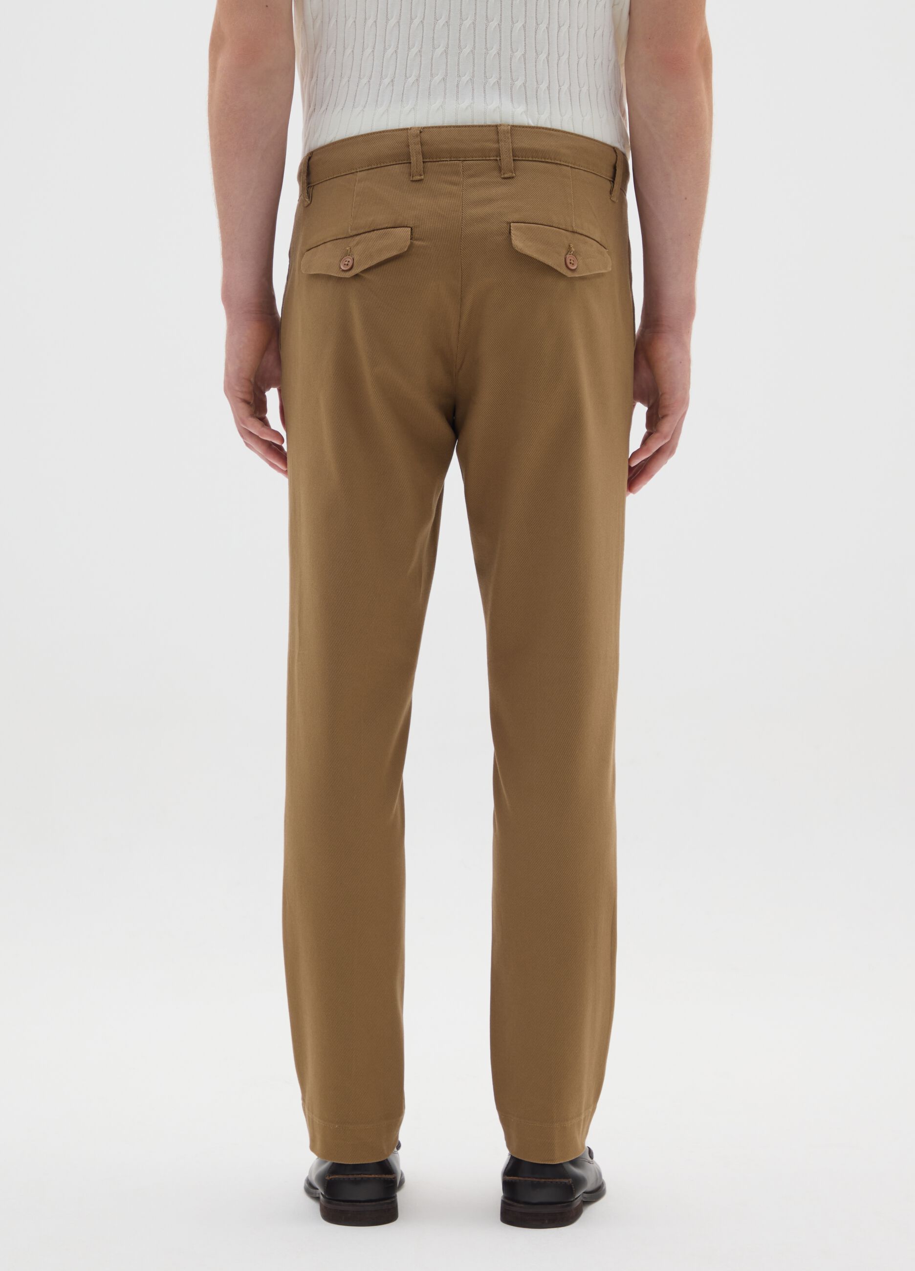 Pantaloni chino marroni in cotone elasticizzato slim fit
