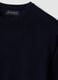 Navy blue crew-neck jumper in pure merino wool, regular fit_1