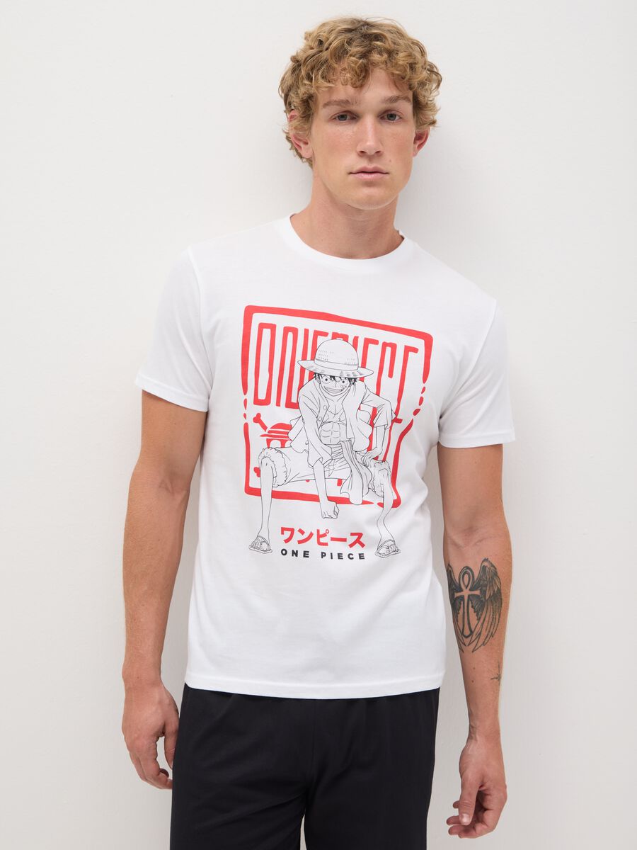 Short-sleeved Pyjama with One Piece Print_1