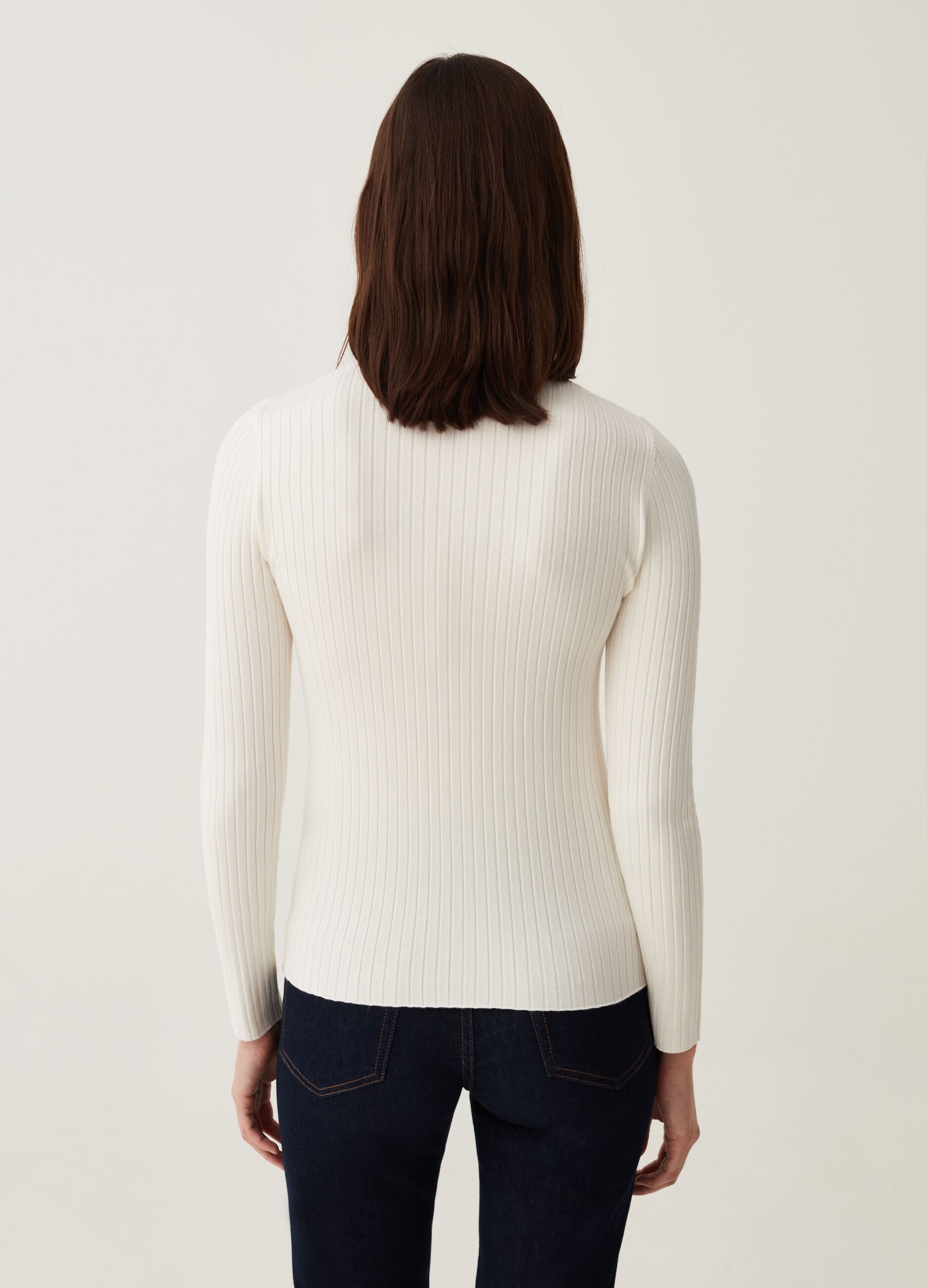 Pullover mock neck a coste piatte_2