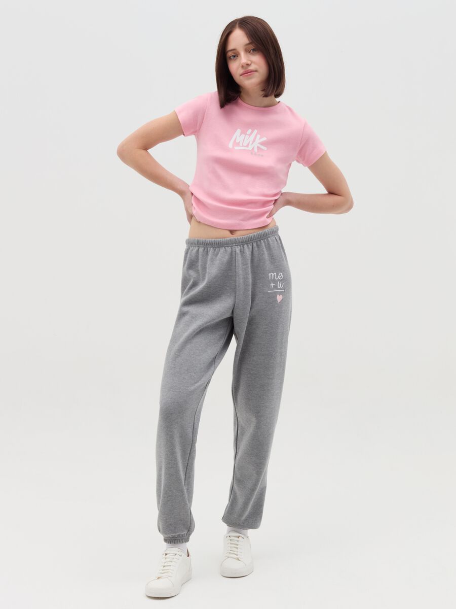 Printed T-shirt with round neck_1