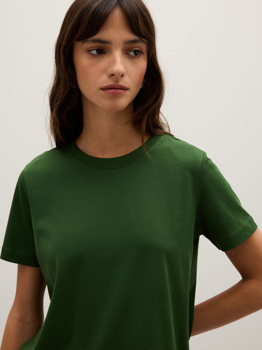 T-shirt in puro cotone verde regular fit_3