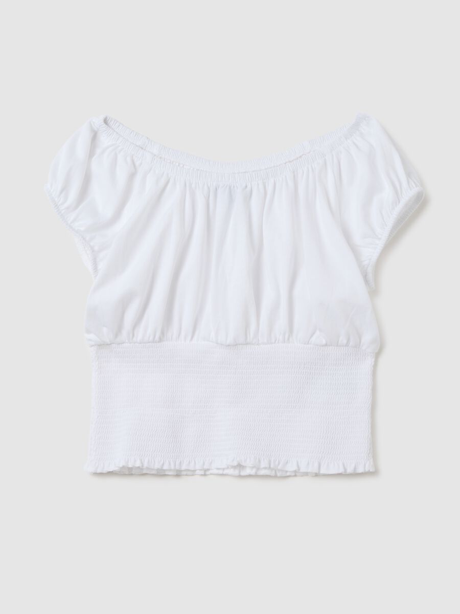 Girls' white pure cotton top in regular fit_3