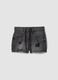 Girls&rsquo; grey pure cotton denim shorts, regular fit with rips_3