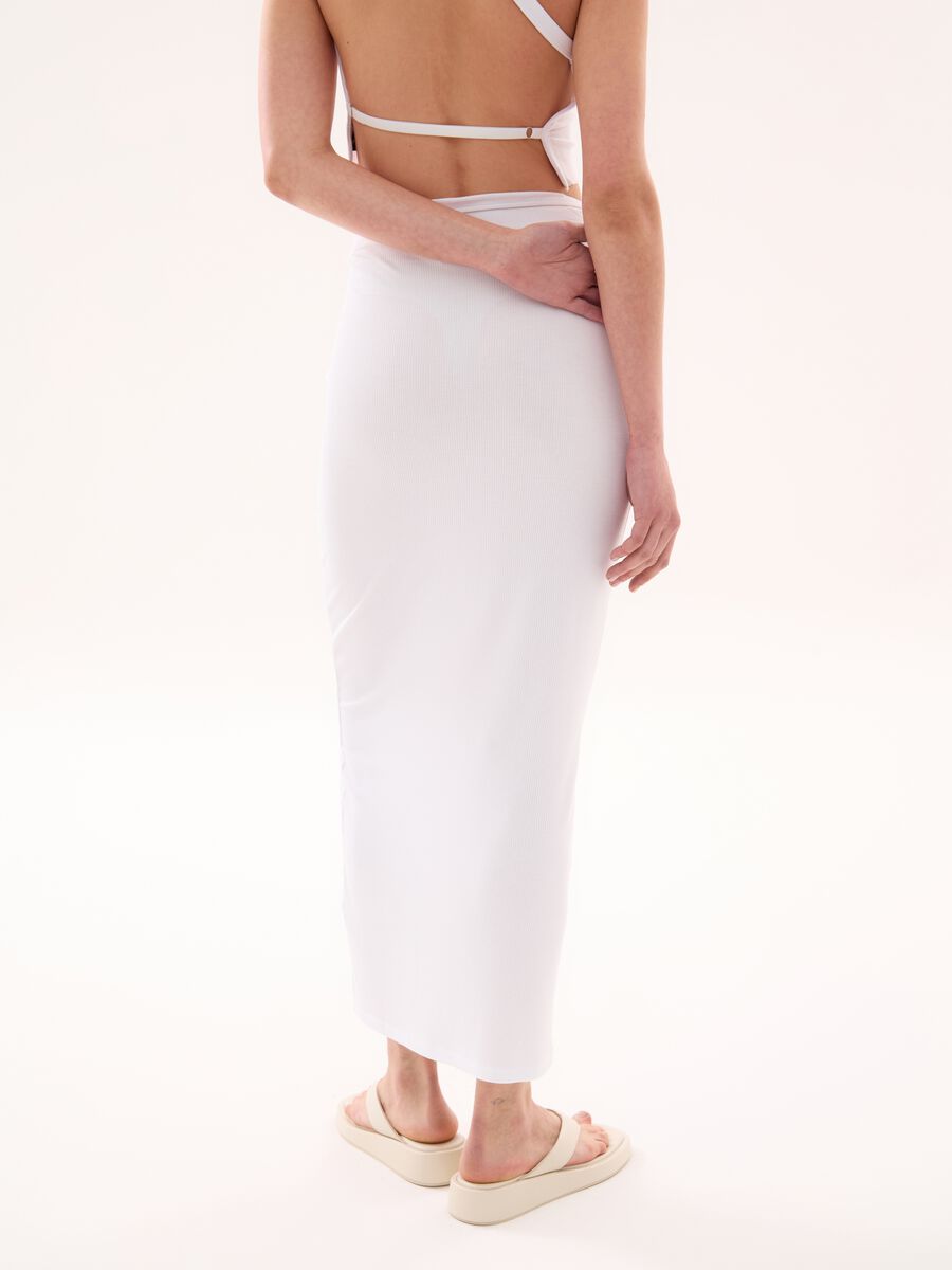 Long Pencil Skirt White_3