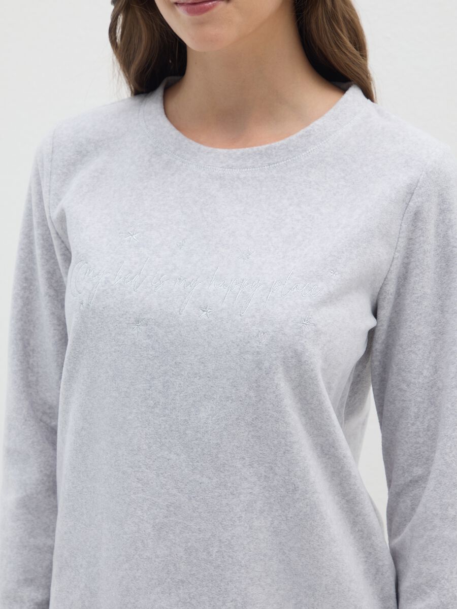 Grey regular fit pyjama top_3