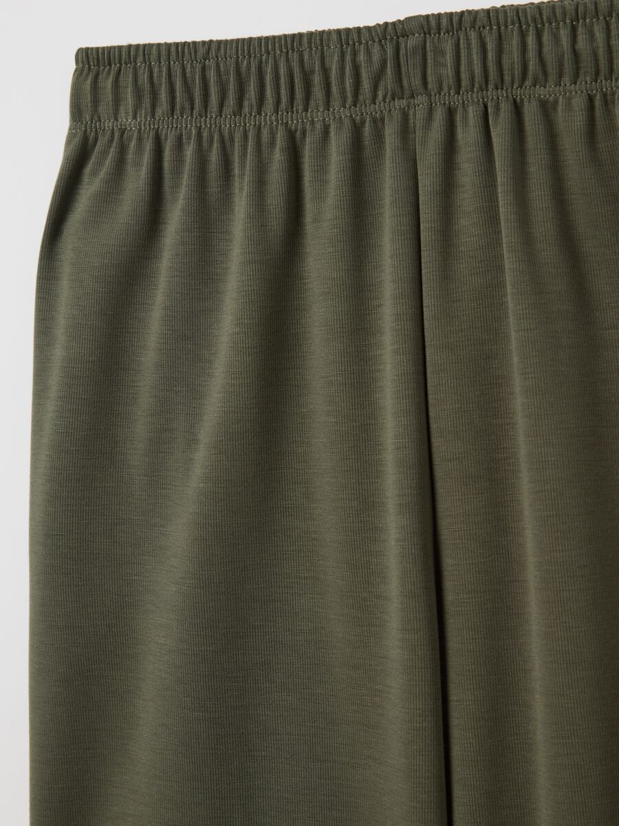 Green wide-leg pull-on trousers_5