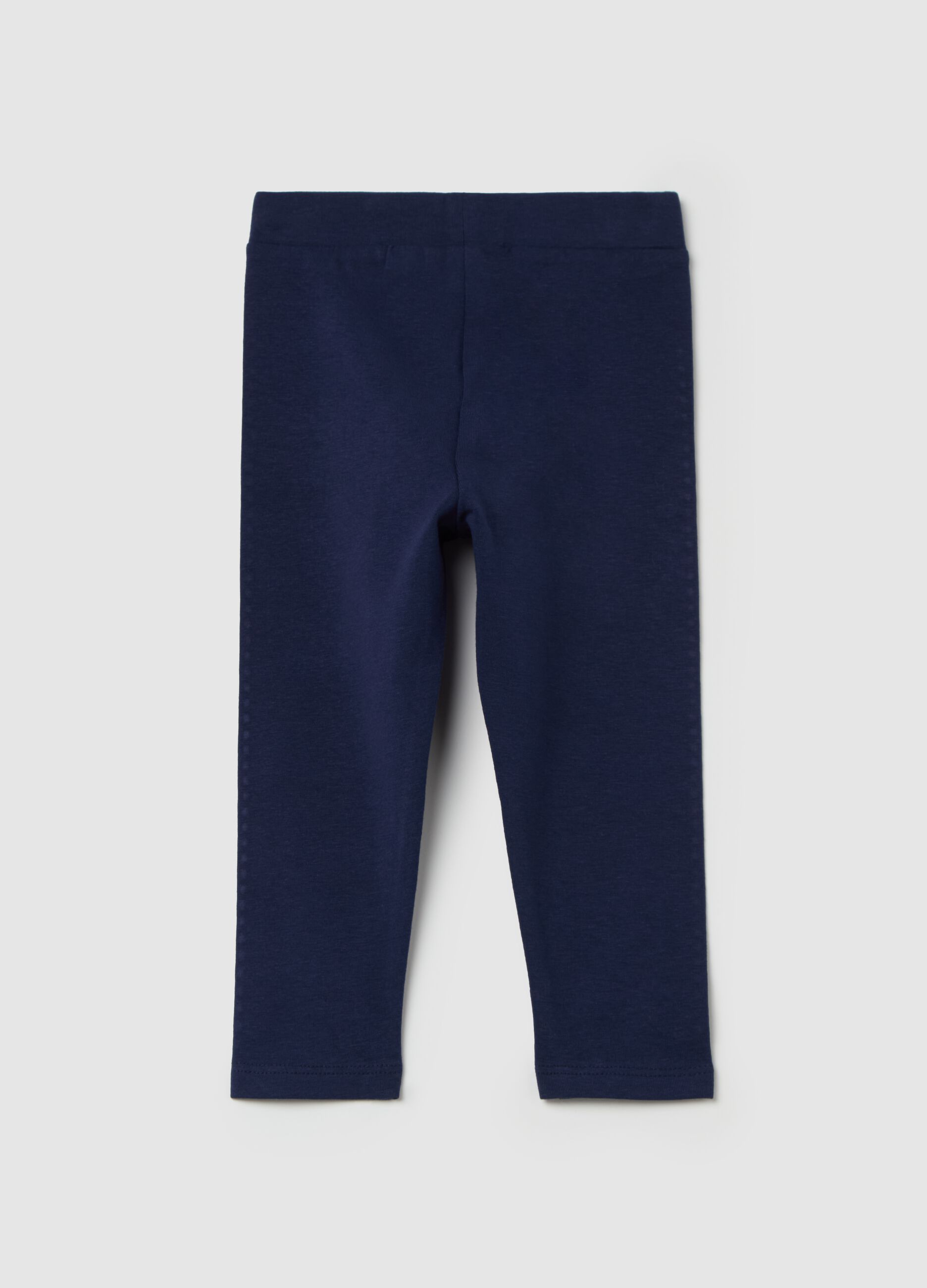 Stretch cotton leggings with diamanté motif
