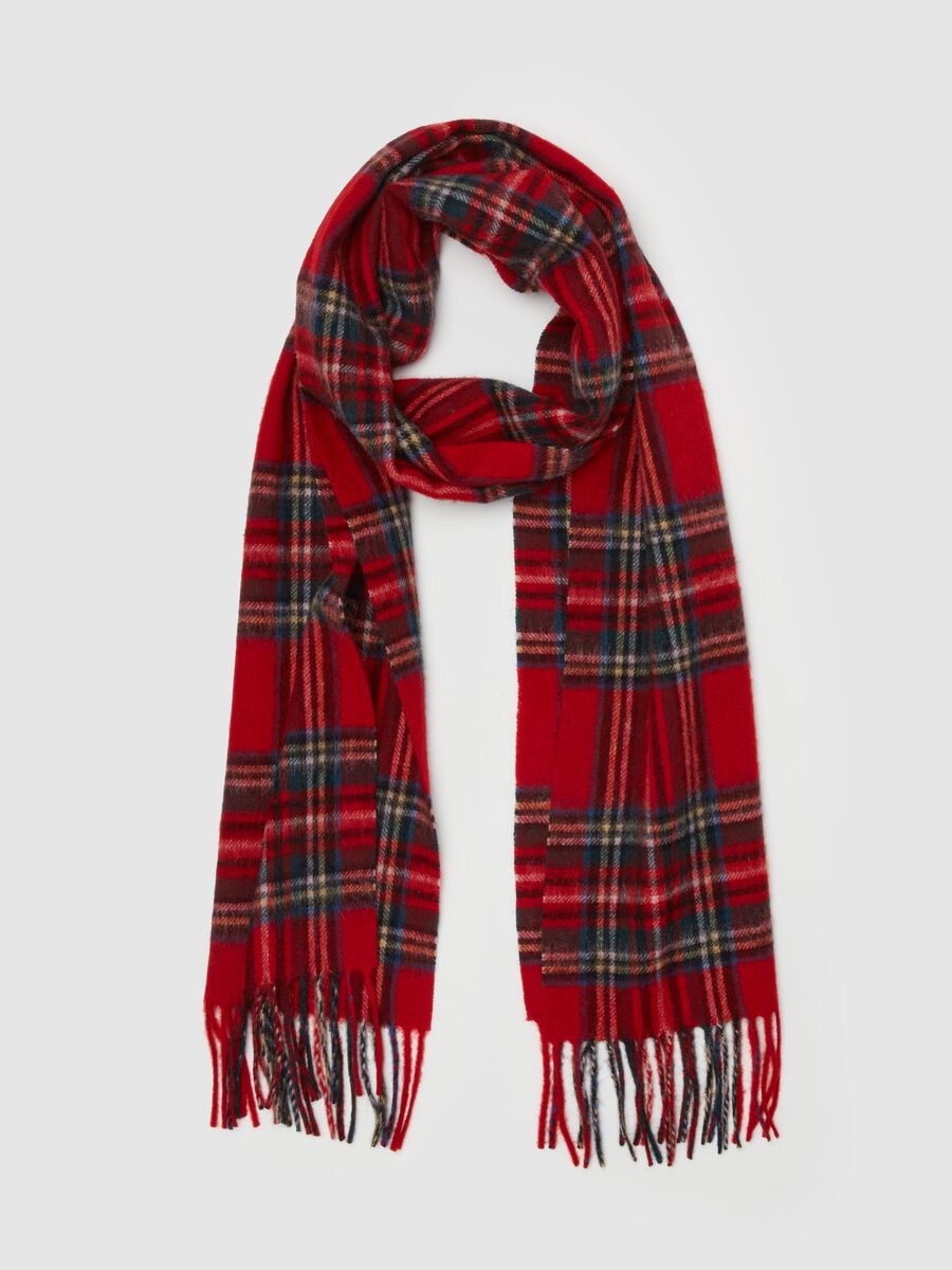 Tartan wool scarf_0