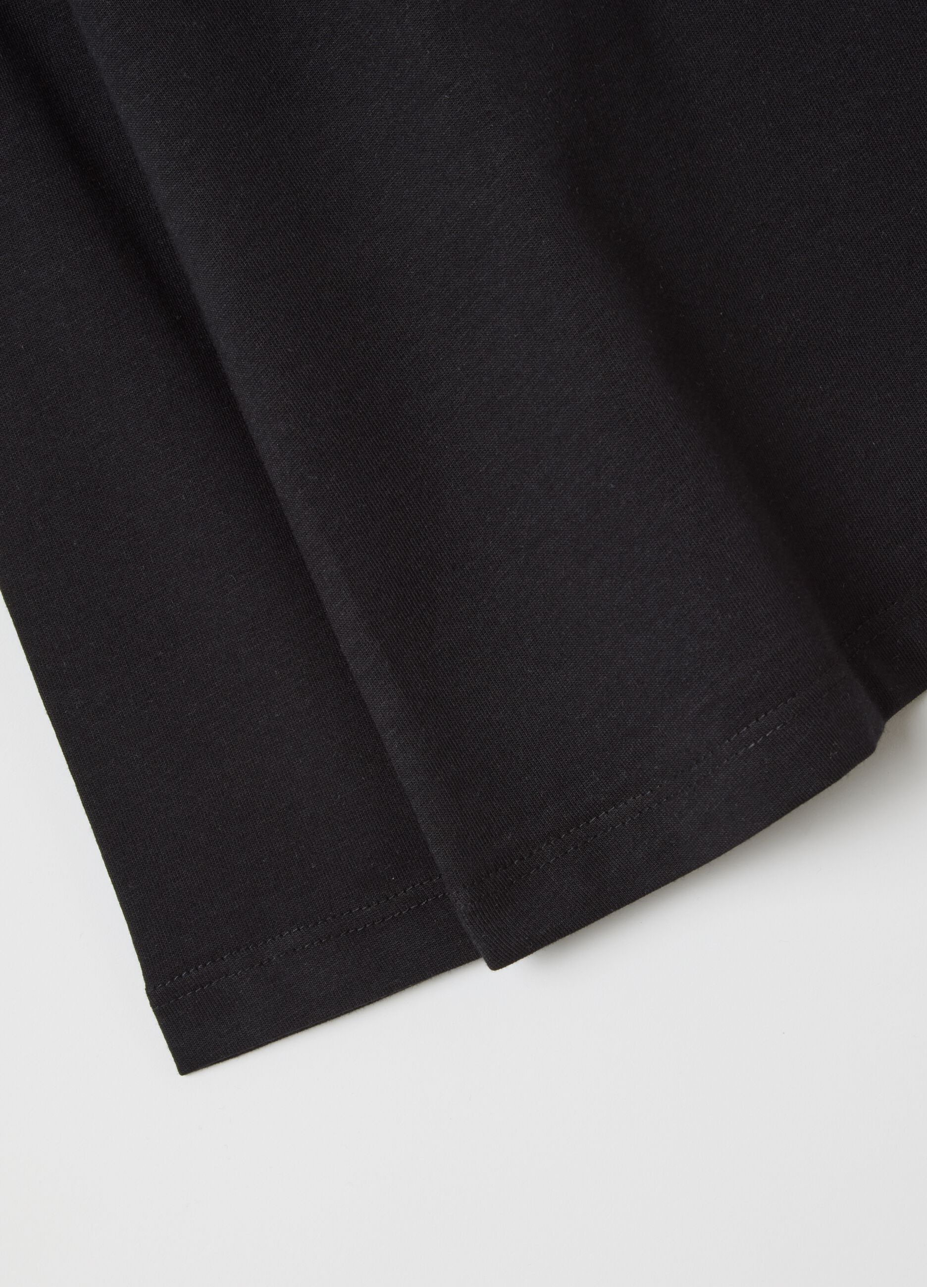 Girls' black pure cotton regular fit top