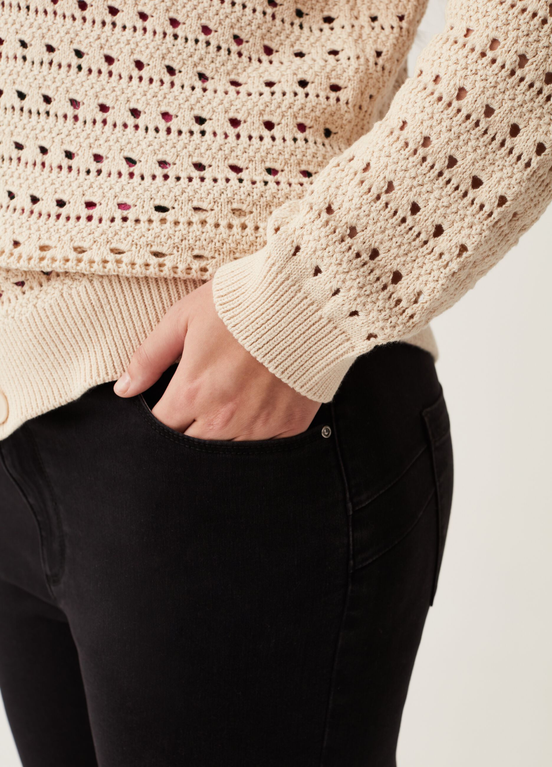 Cardigan in cotone crochet Curvy MYA_3