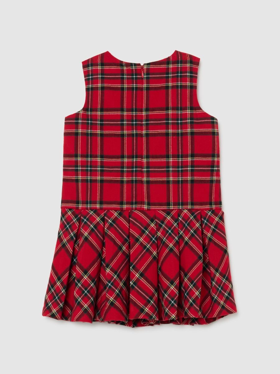 Girls' multicoloured check sleeveless dress, regular fit_1